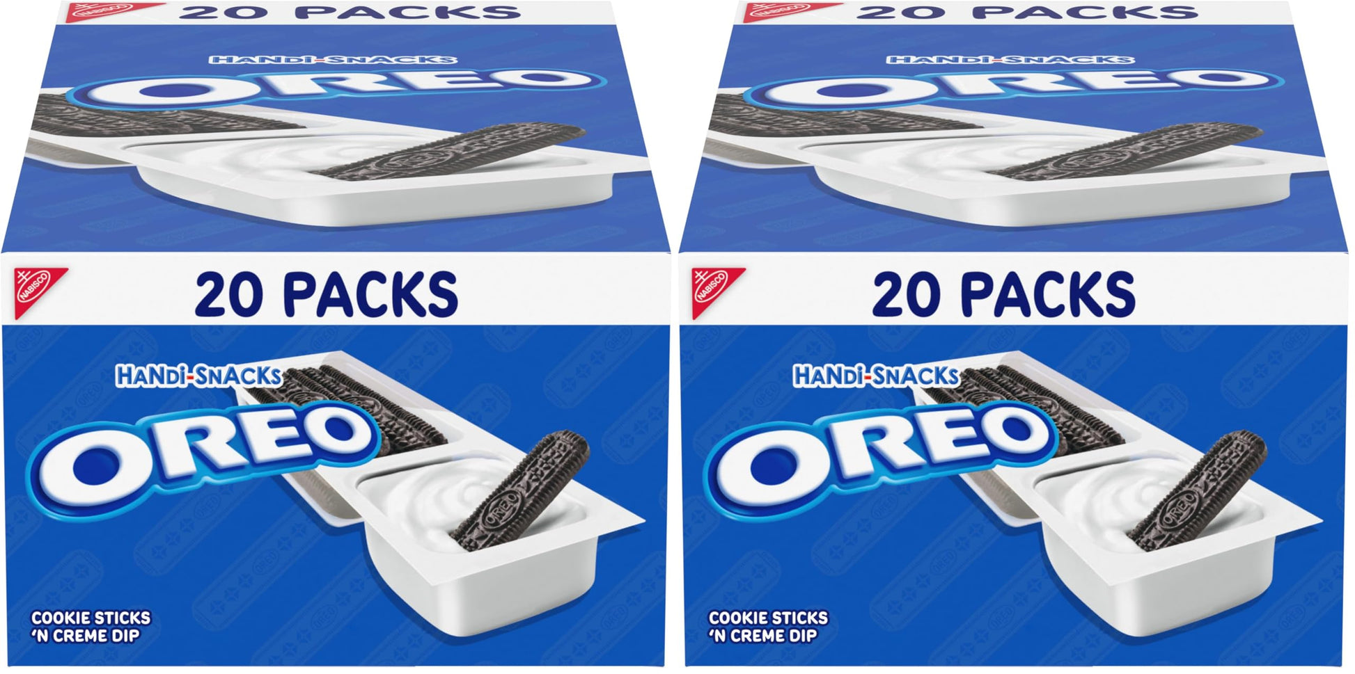 Handi-Snacks OREO Cookie Sticks N Creme Dip Snack Packs, 20 Snack Packs (Pack of 2)