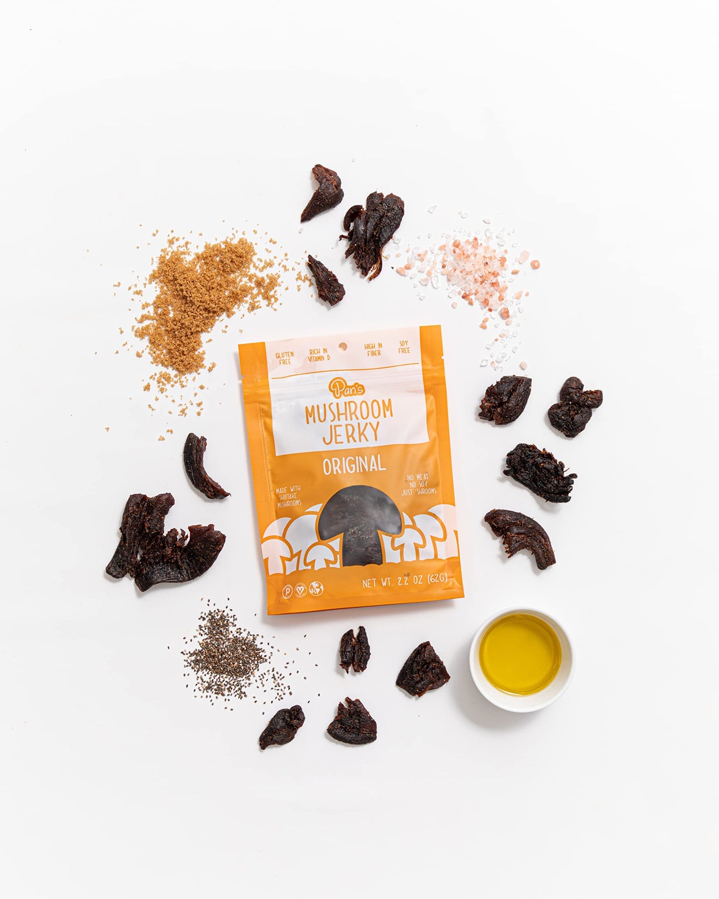 Pan'S - Mushroom Jerky Original - Case Of 6-2.2 Oz
