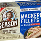 Season Mackerel in Water - Skinless & Boneless, No Salt Added, Wild Caught, Keto Snacks, Canned Mackerel Fillets, Full of Vitami