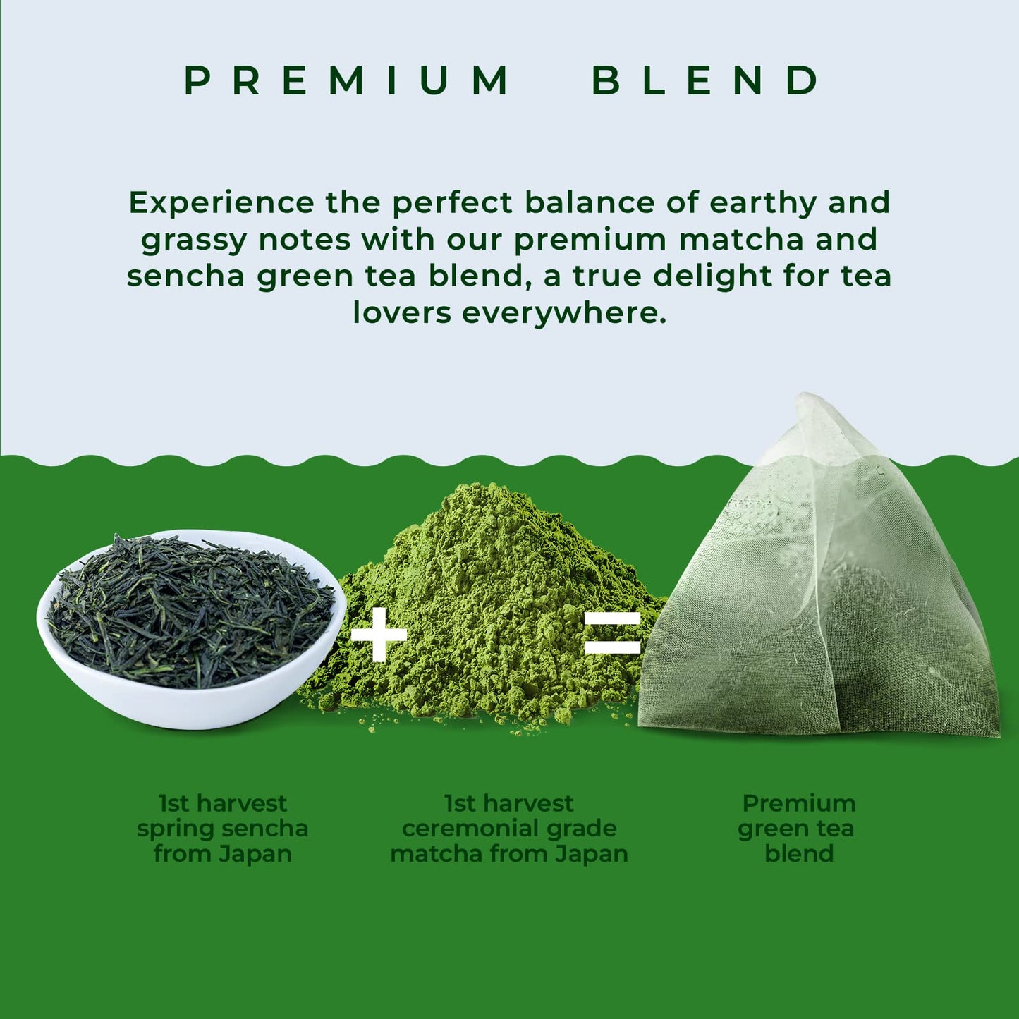 Aprika Life Organic Japanese Matcha Green Tea Bags - Ceremonial Grade - 60 Tea Pyramids - 1st Harvest Spring Sencha Blend