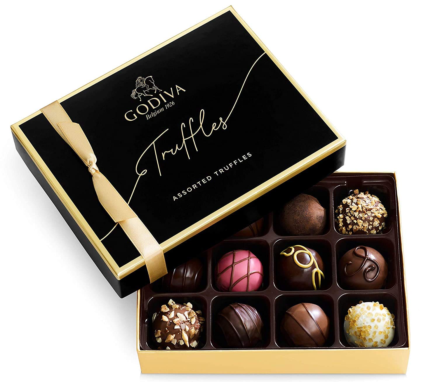 Godiva Chocolatier Signature Assorted Chocolate Truffle Gift Box for Birthday  Thank You  Anniversary  Congratulations Gift Basket Gourmet Candy with Creamy Ganache in Milk  White  Dark Chocolate  12pc