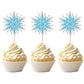 24 PCS Snowflake Cupcake Toppers Assemble Glitter Double Layers Winter Snowflake Cupcake Picks for Winter Wonderland Baby Shower