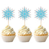 24 PCS Snowflake Cupcake Toppers Assemble Glitter Double Layers Winter Snowflake Cupcake Picks for Winter Wonderland Baby Shower