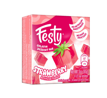 Festy Strawberry Gelatin Dessert Mix, 3 oz
