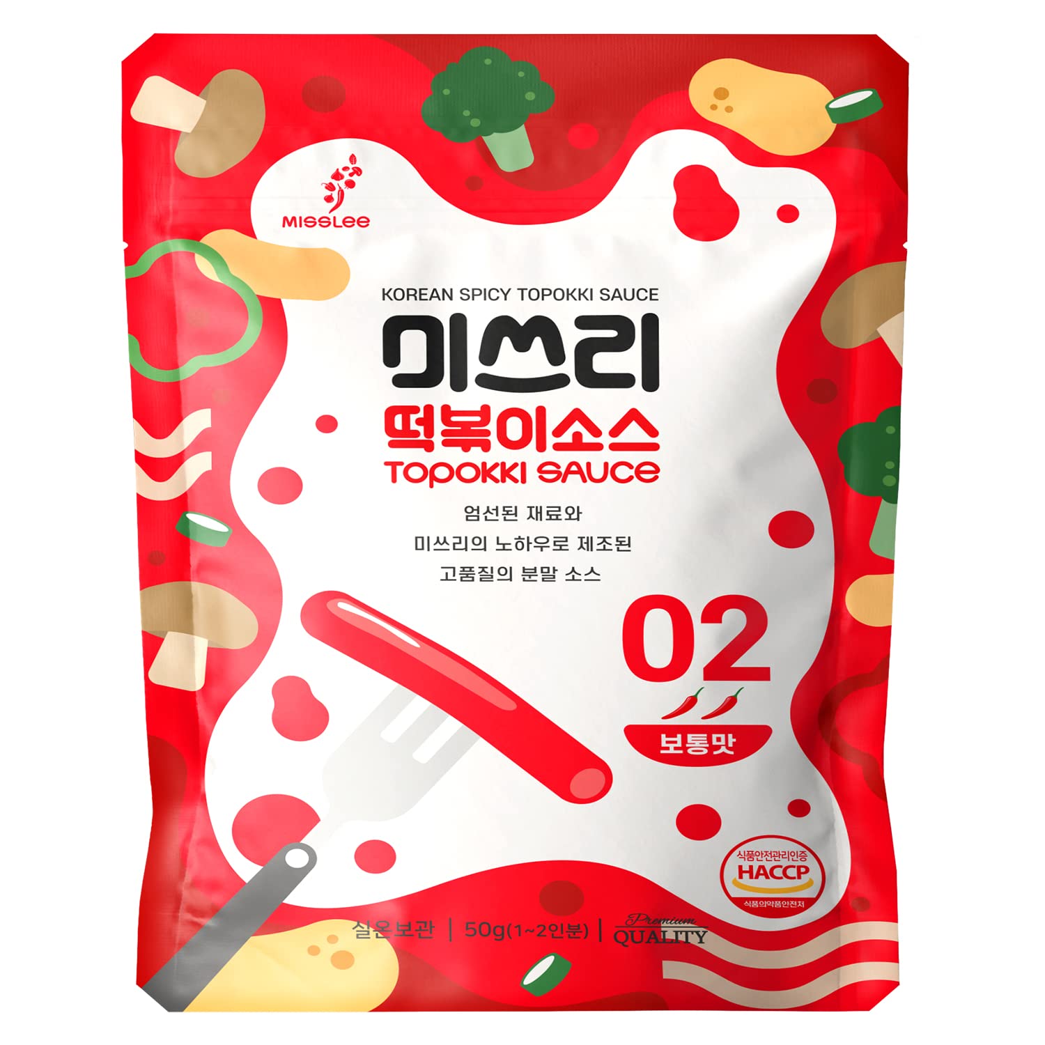 MISSLEE Tteokbokki Sauce Mix (1 Pack, 2 Servings), Level 2 Original, Authentic Korean Sauce for Rice Cakes, Stir-Fries & More wi