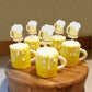 Gyufise Cheers malt-inspired Mug Cupcake Toppers, 24Pcs Gold Glitter Decorations for Birthday Party Supplies