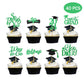 Graduation Cupcake Toppers 2024 Green,Glitter Class Of 2024 Cupcake Toppers Supplies,Class Of 2024 Congrats Grad Cap Diploma Cup
