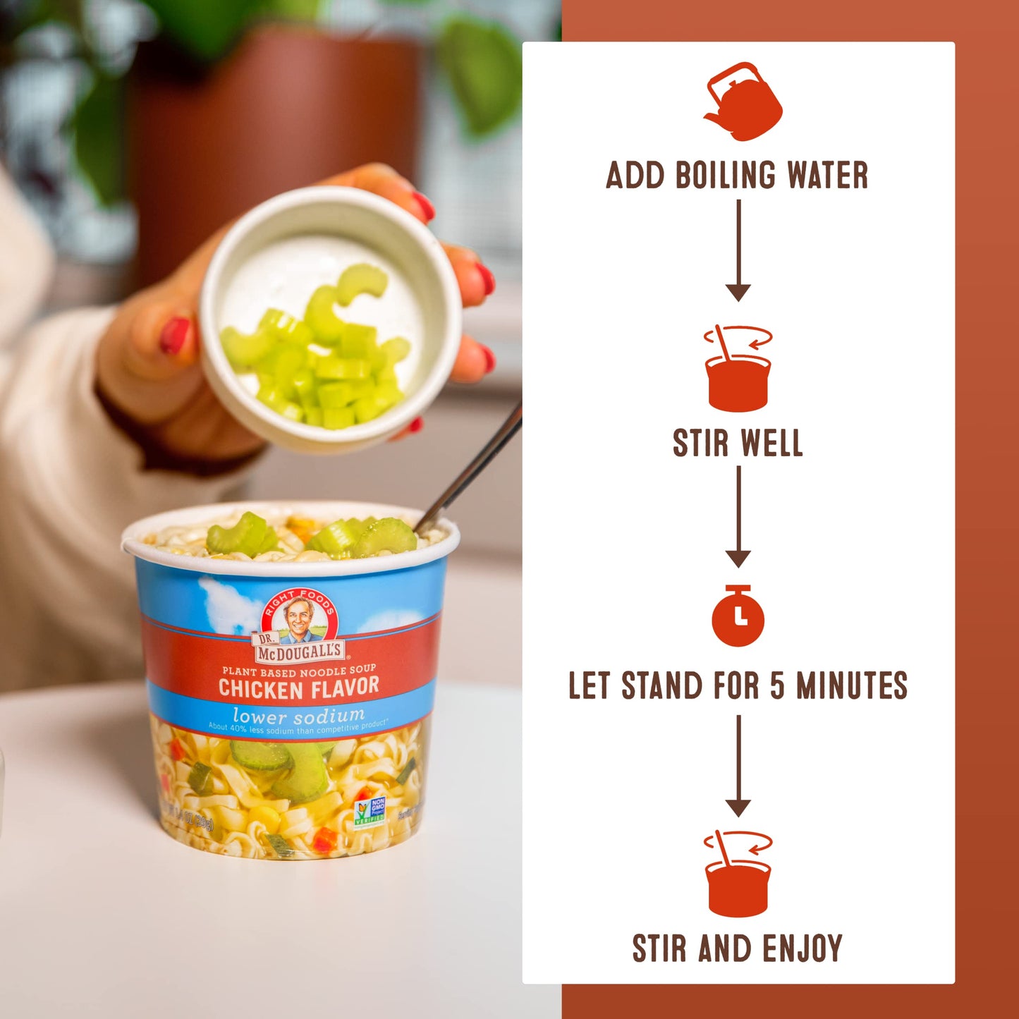 Dr. Mcdougall'S Vegan Chicken Soup - Chicken Noodle Soup - Organic Ramen Noodle Cups - Lower Sodium Vegan Soup With Instant Nood
