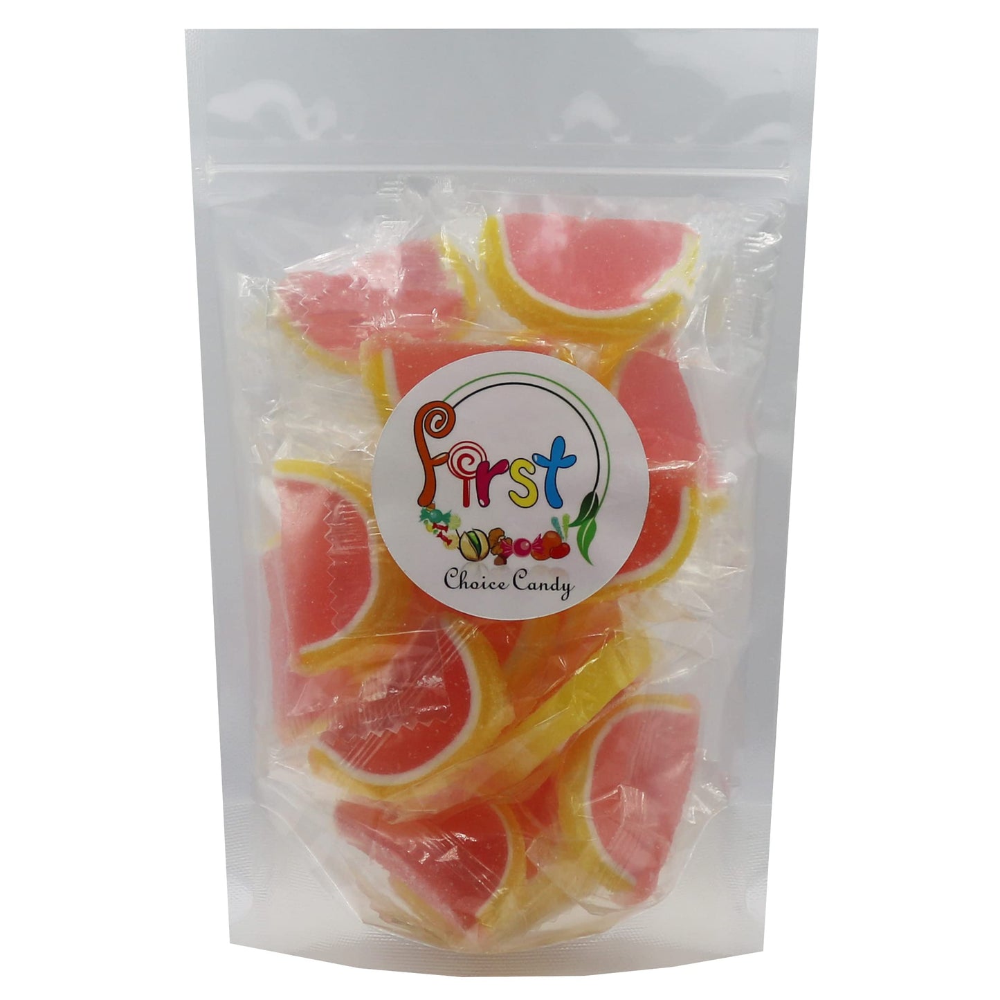 Jelly Fruit Slices Gummy Candy Individually Wrapped (Pink Grapefruit, 1 Pound)