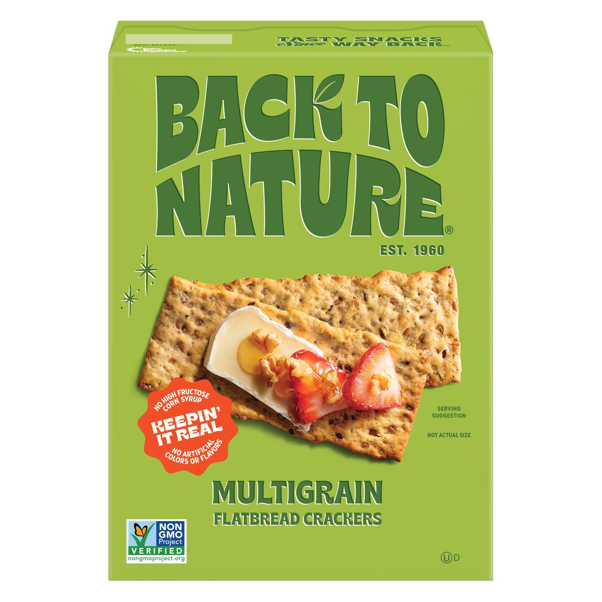 Back to Nature Multigrain Flatbread Crackers, Non-GMO, Plant-Based, 5oz Box