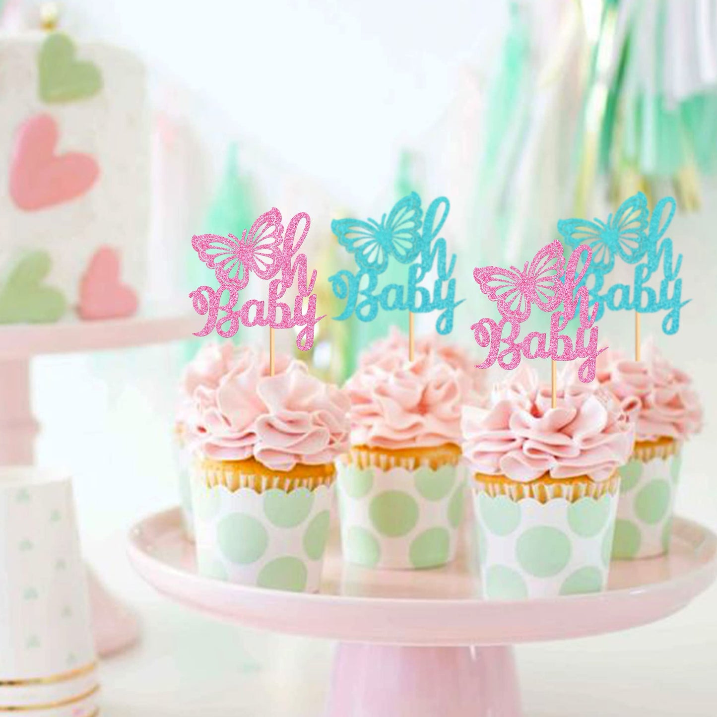 Ercadio 24 Pack Cupcake Toppers Picks Assembled Decors Glitter For Theme Kids Birthday Party