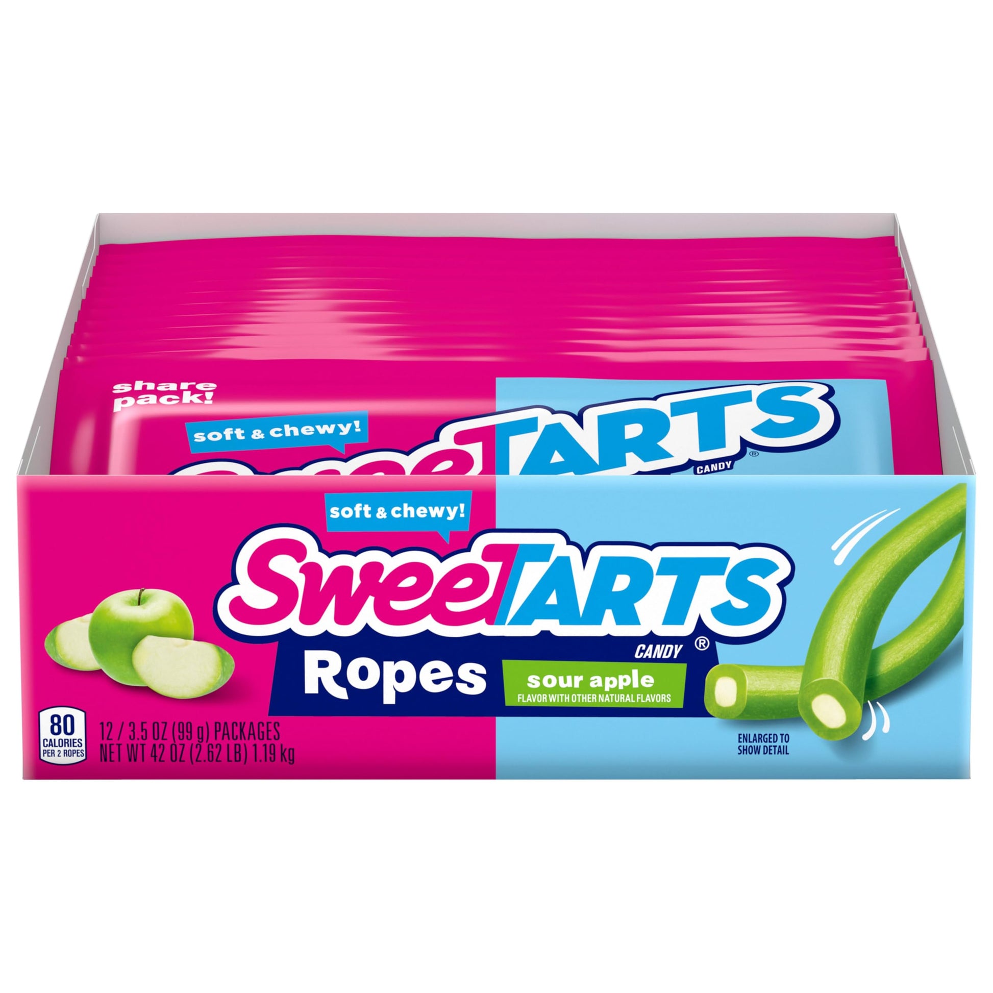 SweeTARTS Ropes, Sour Apple Flavor, 3.5 Ounce Pouches (Pack of 12)