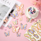 Outus Butterfly Cake Topper Set, 120 Pieces, 3D Decorations for Birthday, Wedding, Party - Purple, Pink, Gold