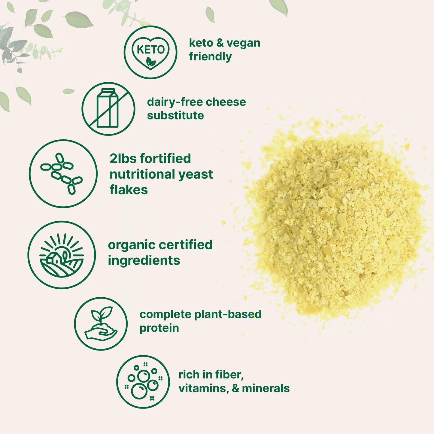 Micro Ingredients Organic Nutritional Yeast Flakes, 2lb - Vegan Protein, B Vitamins, Keto Friendly, Non-GMO, Gluten Free, Dairy Free