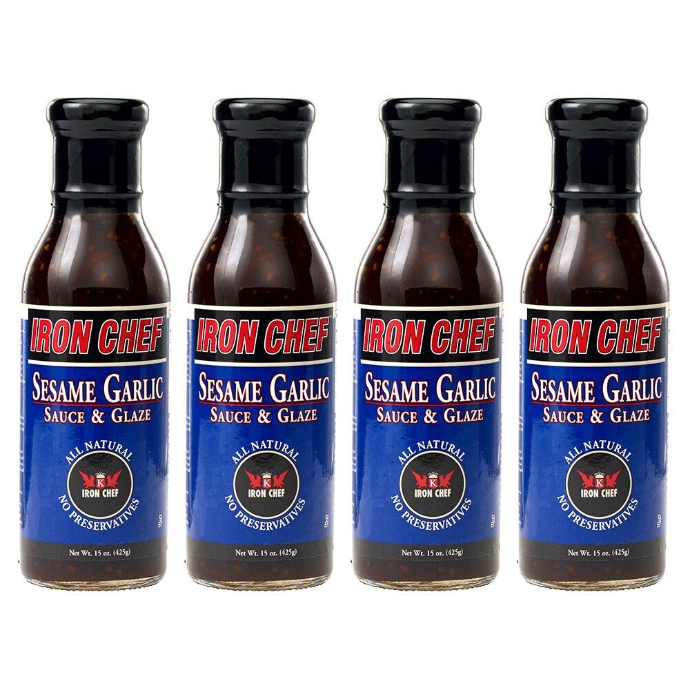 Iron Chef Sesame Garlic Sauce and Glaze,, 4 Count (pack Of 4)