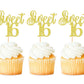 Keaziu Cupcake Toppers, Sweet 16 Picks, 24 Pack, Gold, Paper Decorations for Birthday and Wedding Anniversaries