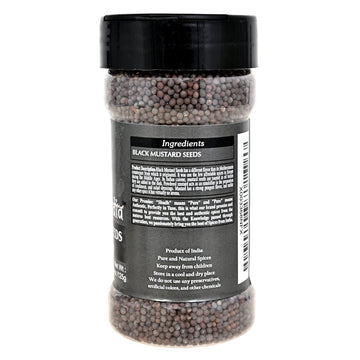 Shudh India Black Mustard Seeds Whole Spice (Kali Rai) 4.4Oz (125G) Pet Jar ~ All Natural | Gluten Friendly | Non-Gmo | Vegan |