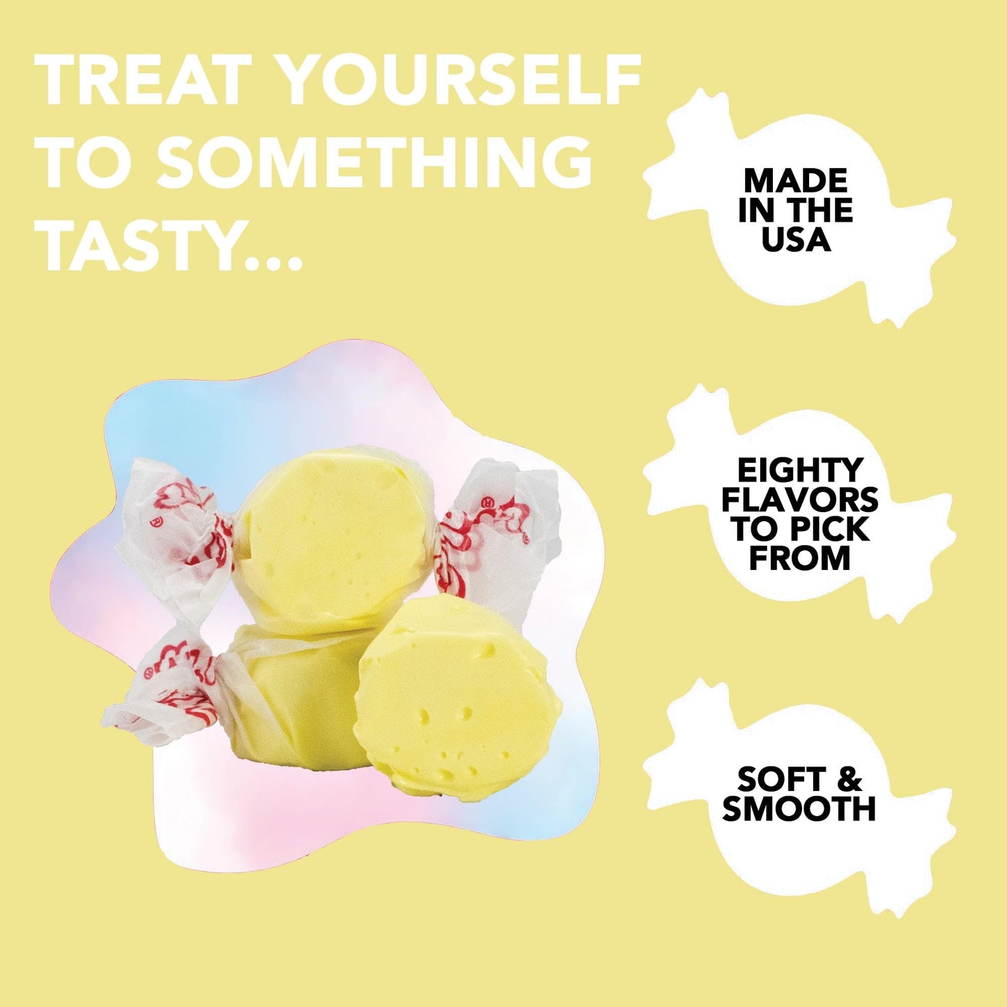 Taffy Town Saltwater Taffy - Butter | Gourmet | Nougat-Style Candy | Soft & Delicious | Summer Snack Treats | Party Good Candies