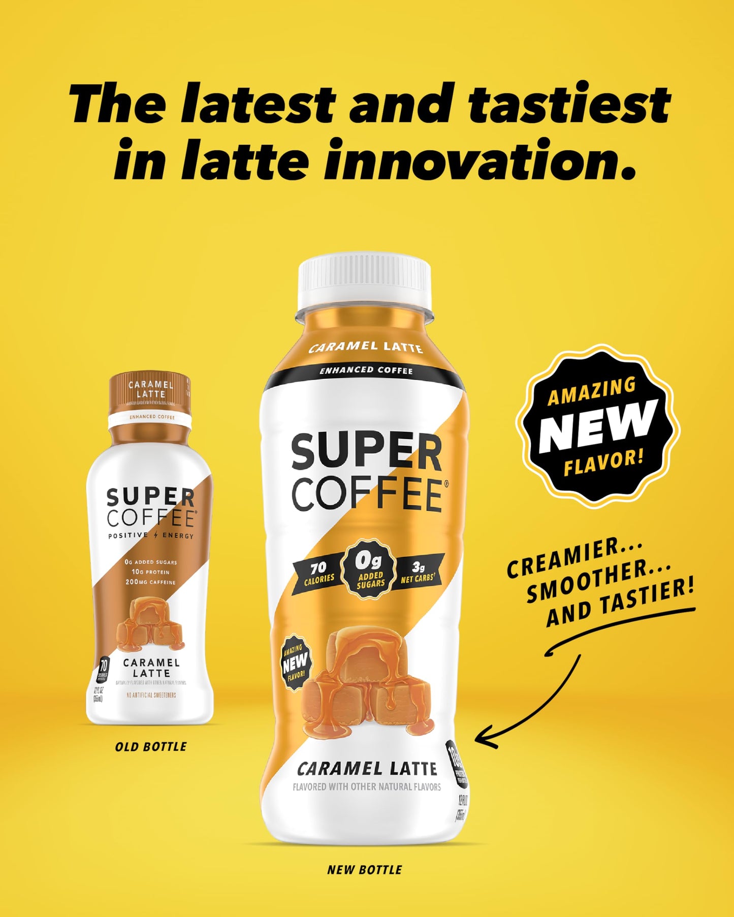 SUPER COFFEE Iced Keto Coffee, 10g Protein, 0g Added Sugar, Caramel, 12 Fl Oz (Pack of 12)