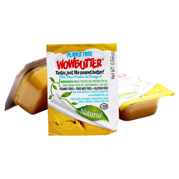 WOWBUTTER - Creamy Peanut & Tree Nut Free Spread - 175 Cups - 0.56oz each - Made With Whole Toasted Soy - All Natural Ingredient
