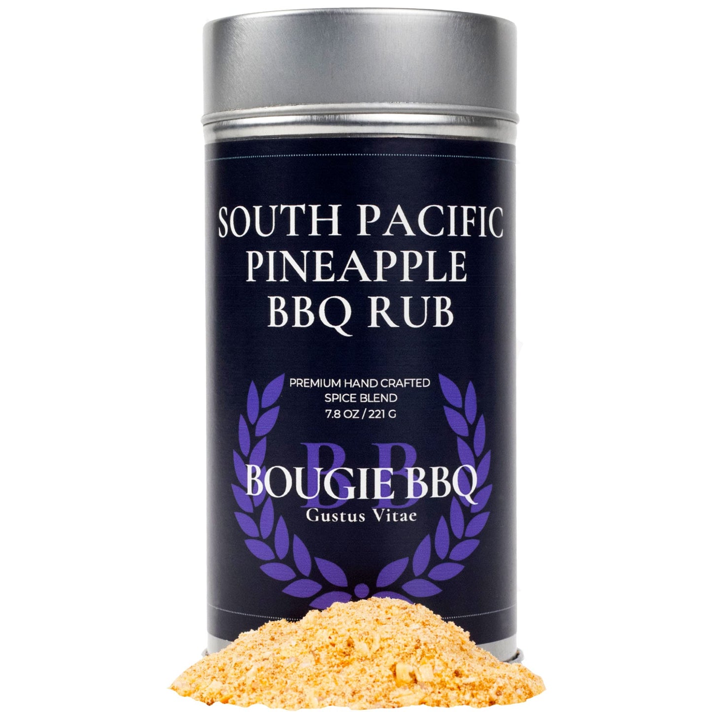 Gustus Vitae South Pacific Pineapple BBQ Rub | Gourmet Seasoning | All Natural, Non-GMO | 1 Count | Brilliant Gold