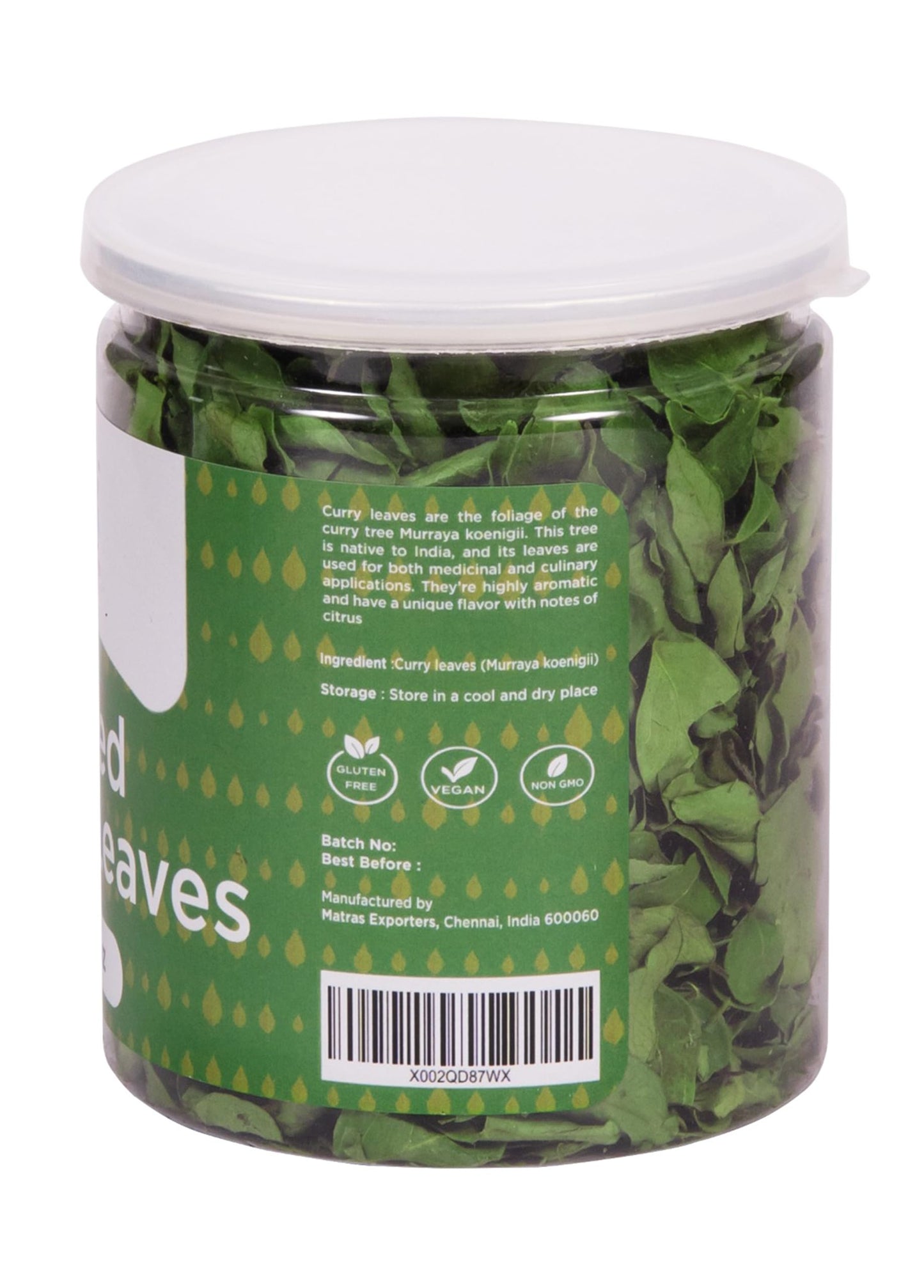 Dried Curry Leaves 0.7 Oz (900+ Leaves) | Aromatic Flavor Of Whole Curry Leaves | Kari Patta | Tray Dried Fresh Cury Leaves | Wh