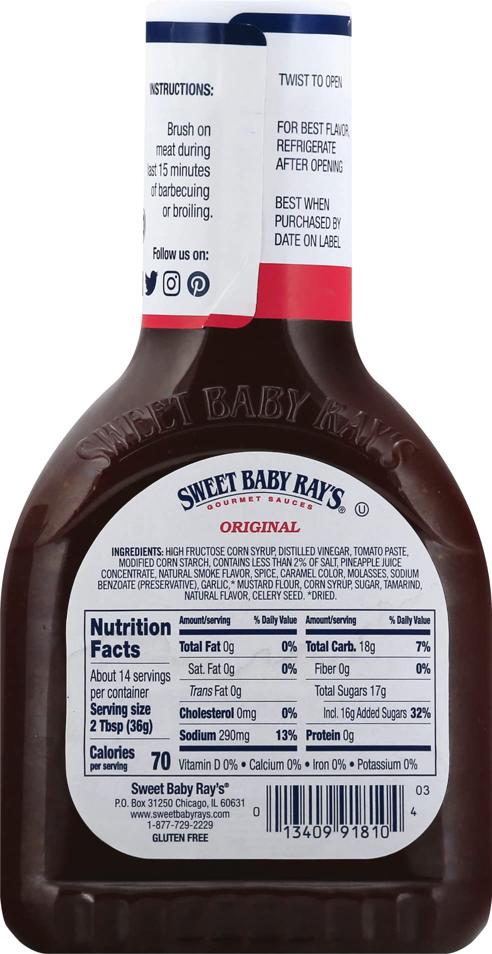 Sweet Baby Ray'S Gourmet Sauce Barbecue Flavor (18 Ounce (Pack Of 2))