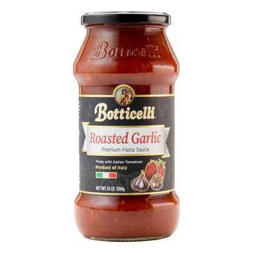 Botticelli Roasted Garlic Pasta Sauce, 24oz, No Added Sugar, Whole30 Approved, Keto Friendly, Gluten Free, Made in Italy