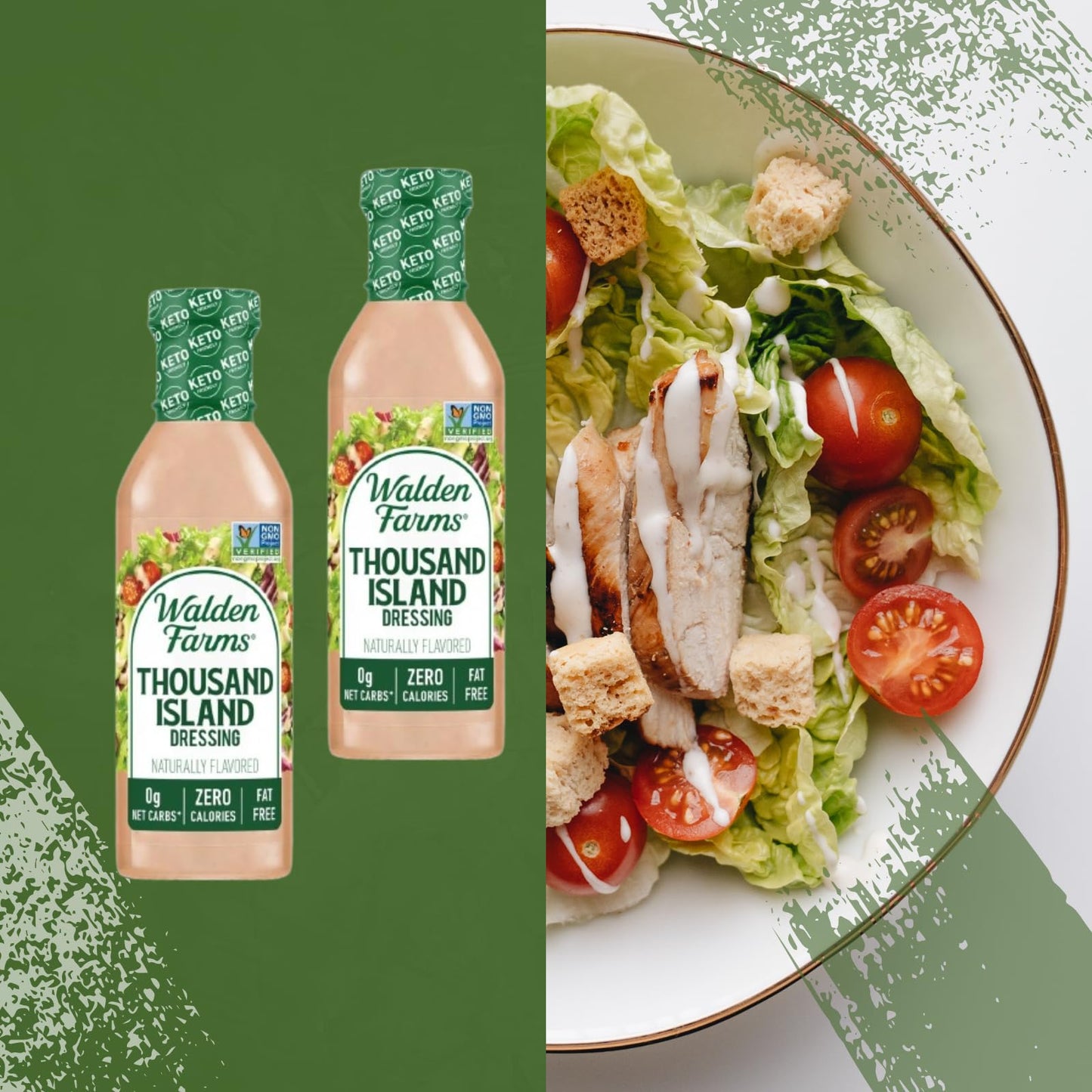 Walden Farms Thousand Island Dressing - Calorie-Free, Gluten-Free, Low Carb, Keto-Friendly, Sugar-Free, Creamy Thousand Island F