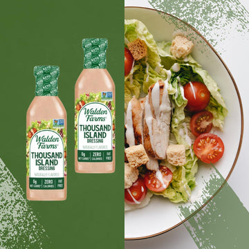 Walden Farms Thousand Island Dressing - Calorie-Free, Gluten-Free, Low Carb, Keto-Friendly, Sugar-Free, Creamy Thousand Island F