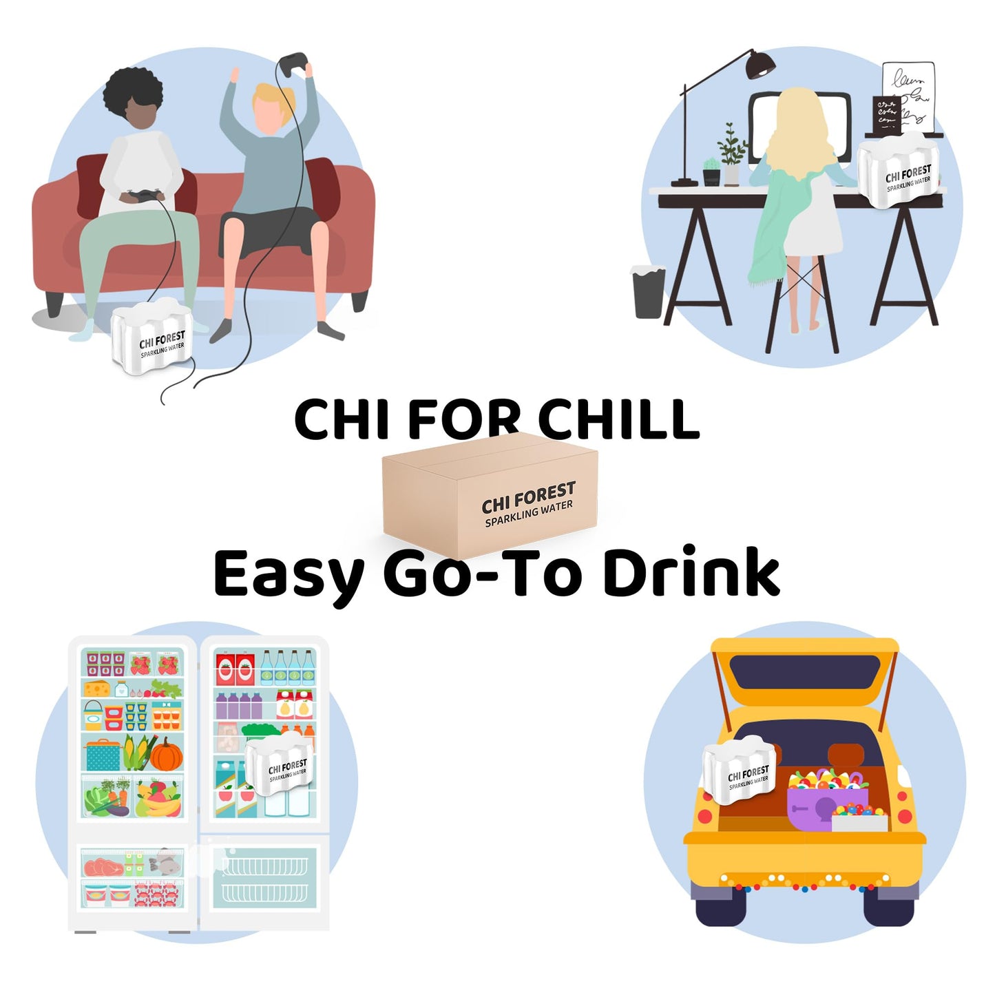 Chi Forest White Peach Sparkling Water (11.15 Oz* 24)