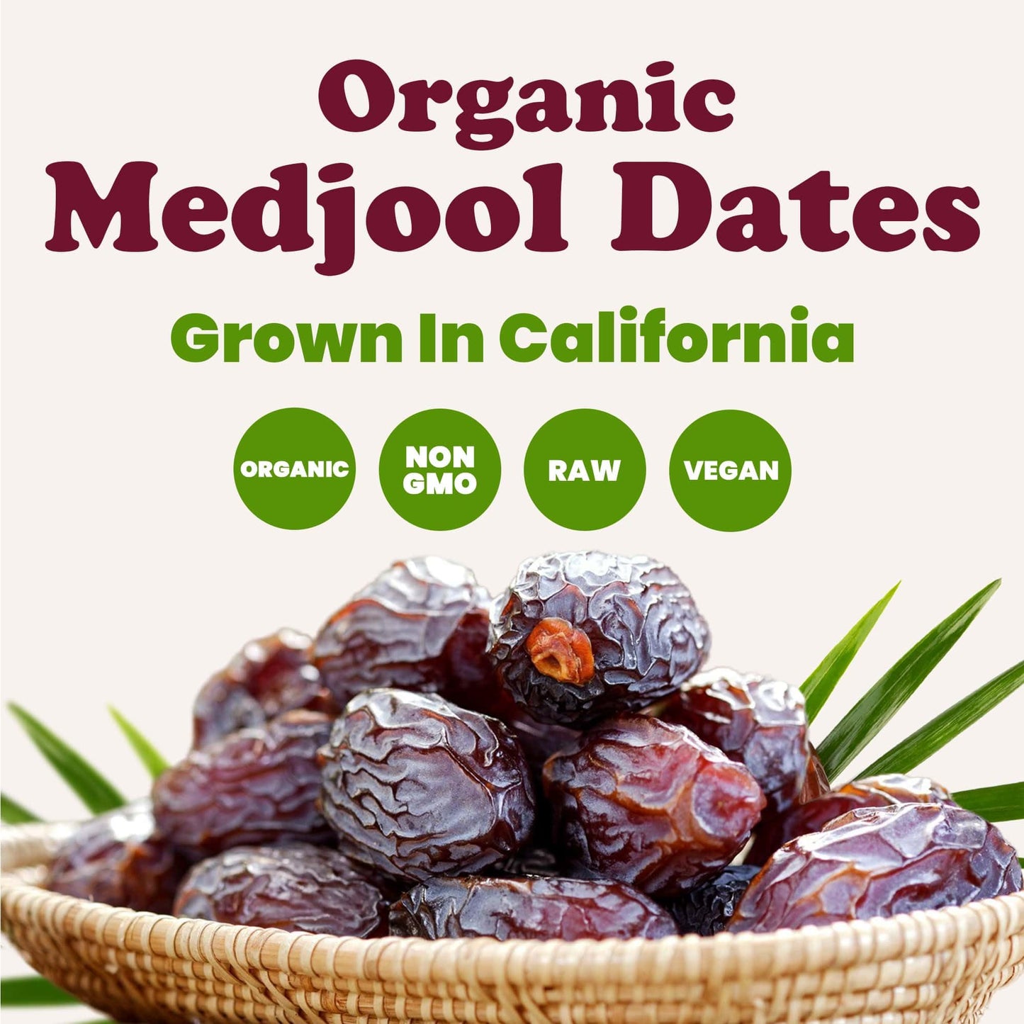 Food To Live Organic California Medjool Dates, 1 Pound - Soft & Juicy Nature'S Candy. Non-Gmo Whole Dry Fancy Dates With Pits. P