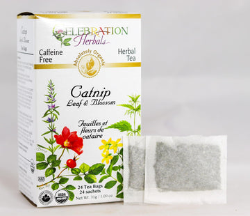 Celebration Herbals Organic Catnip Leaf and Blossom Tea Bags, 24 Count, Multicolored