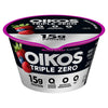 Oikos Triple Zero Mixed Berry Nonfat Greek Yogurt, 0% Fat, 0g Added Sugar and 0 Artificial Sweeteners, Just Delicious High Prote