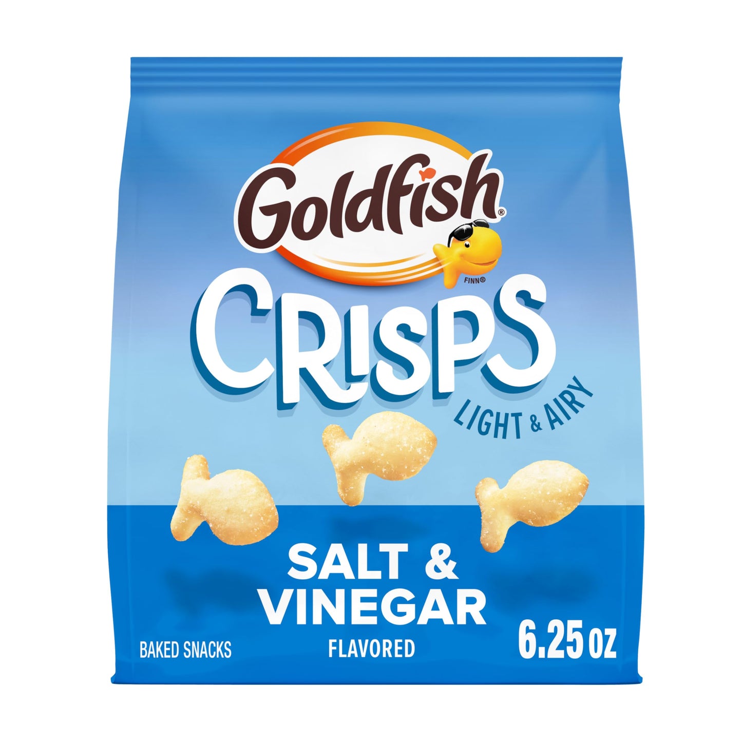 Goldfish Crisps Salt & Vinegar Flavored Baked Chip Cracker Snacks, 6.25 Oz Bag