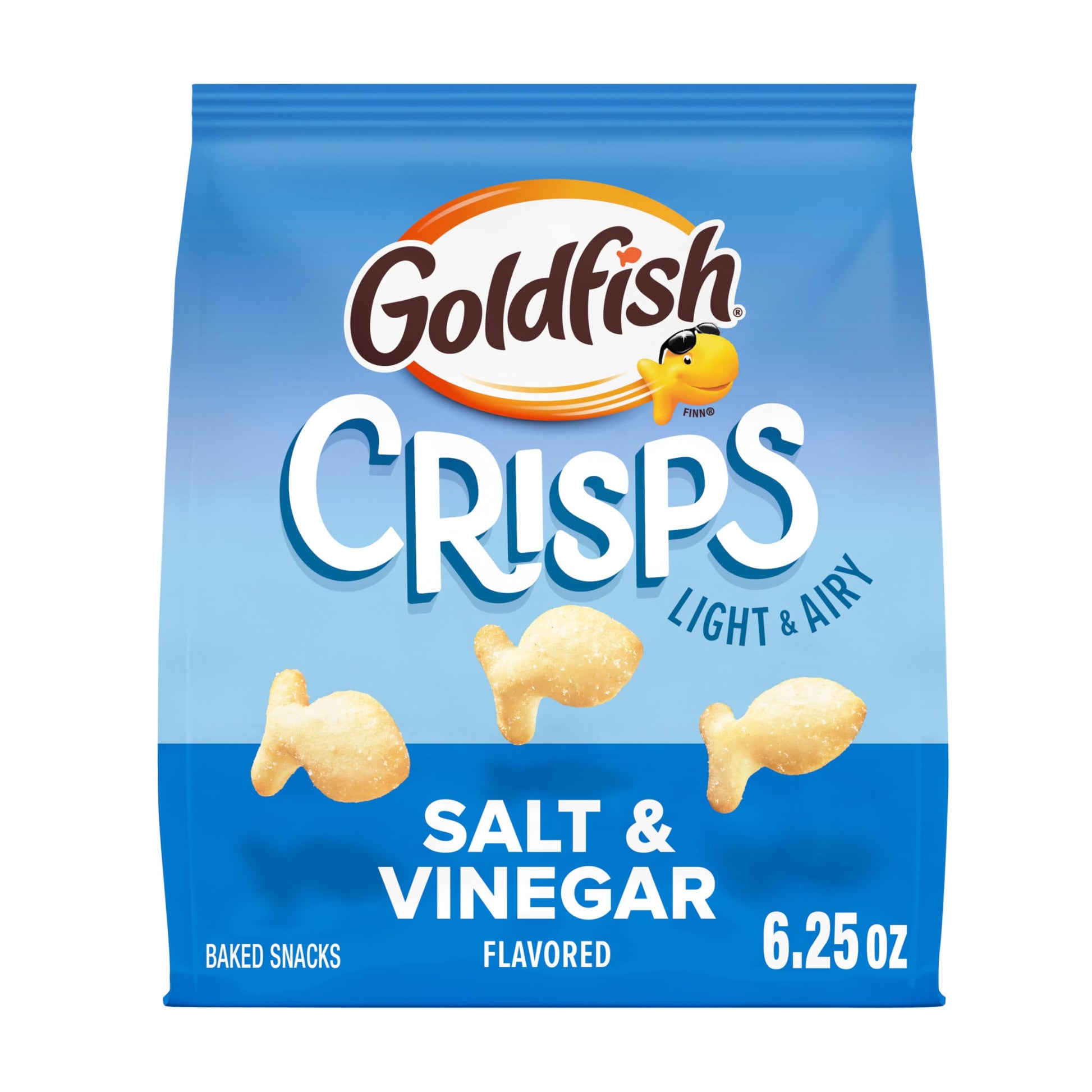 Goldfish Crisps Salt & Vinegar Flavored Baked Chip Cracker Snacks, 6.25 Oz Bag