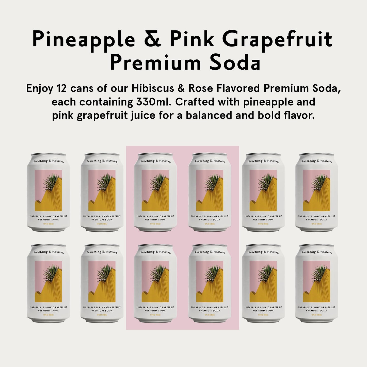 Something & Nothing Sparkling Water, Pineapple & Pink G fruit, Vegan, Low Calorie, 12 Fl Oz Cans (Pack of 12)