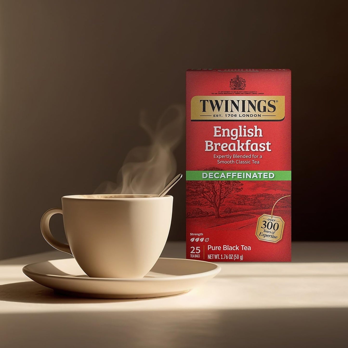 Twinings Classics Naturally Decaffeinated English Breakfast Tea -- 25 Count (Pack Of 1)