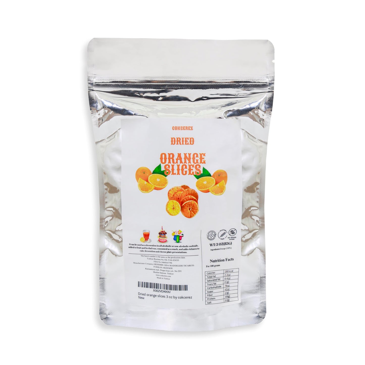 Dehydrated Orange Slices,Dried Orange Slices 3 Oz(85 Gr) By Cokcerez