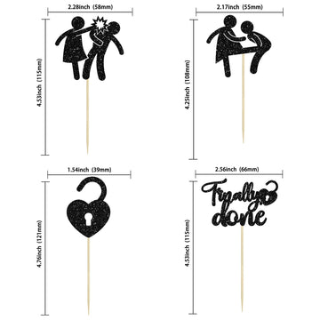 Gyufise 24 Pack Black Glitter Divorce Cupcake Toppers Boy Bye Finally Done Cupcake Picks Decorations For Divorce Break Up Party