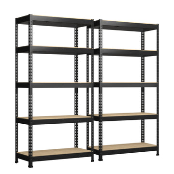 Primezone Storage Shelves 2 Packs 5 Tier Adjustable Garage Storage Shelving, Heavy Duty Metal Storage Utility Rack Shelf Unit Fo