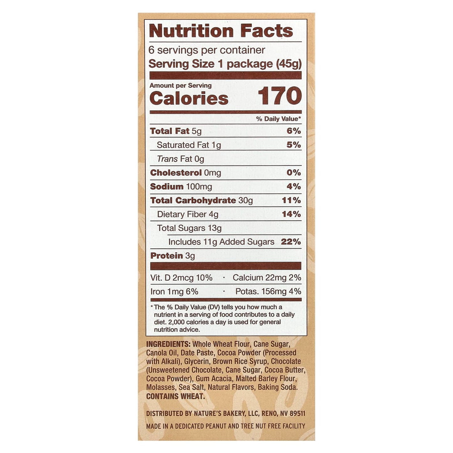 Nature's Bakery - Brownie Double Chocolate 6 Pack - Case Of 6 - 9.54 Ounces