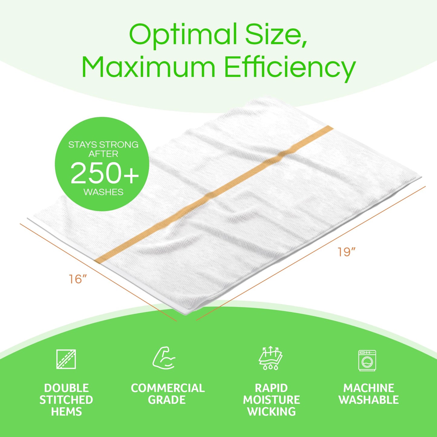 Towels N More 24 Gold Stripe Cleaning Towels For Kitchen, 16X19 Bar Mop Dish Towels - 30Oz Commercial Grade Cotton Absorbent Reu