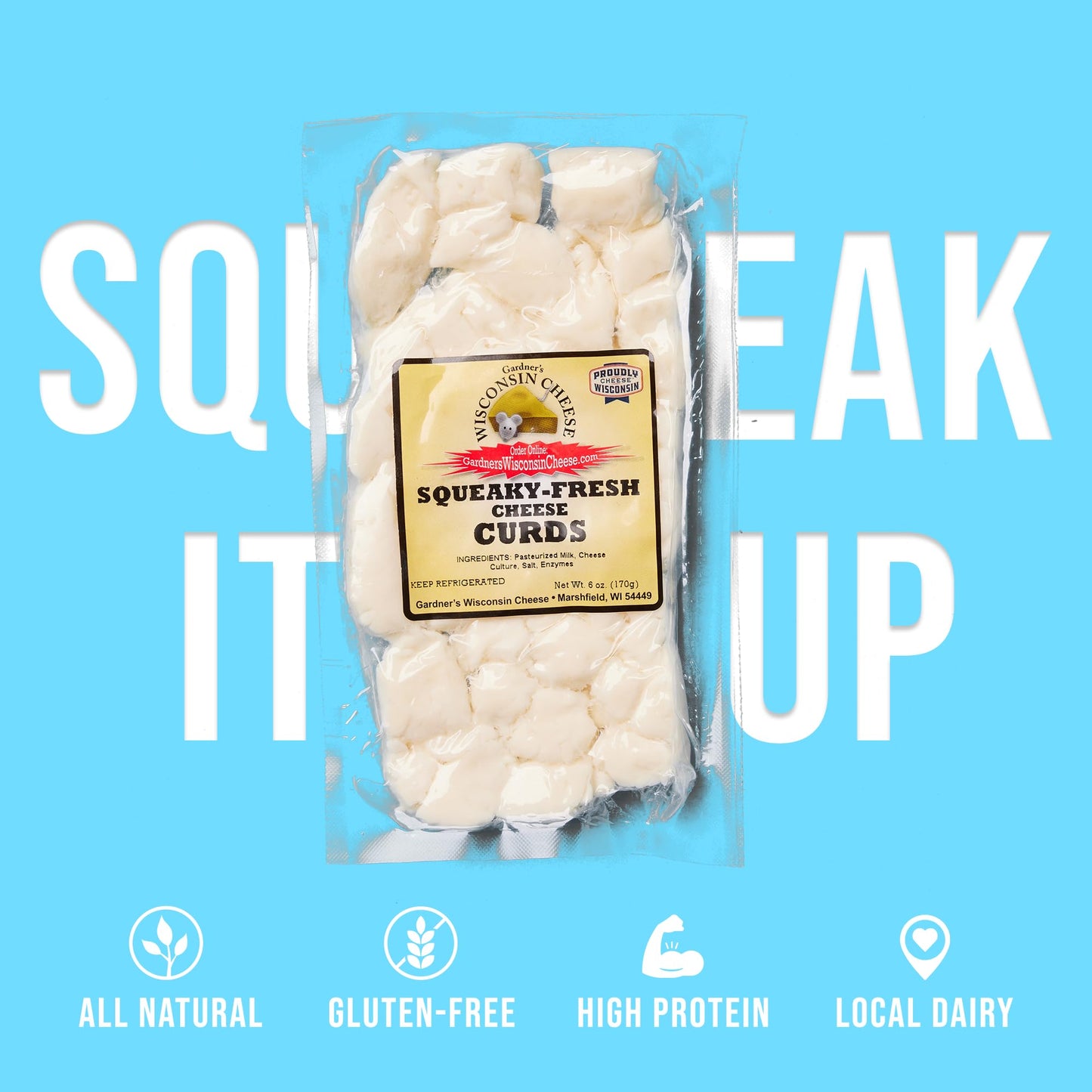 Gardners Wisconsin Cheese Curds 4 Pack - White Cheddar, 6 Ounces Each, Artisan Cheese Perfect for Gifts and Grilling