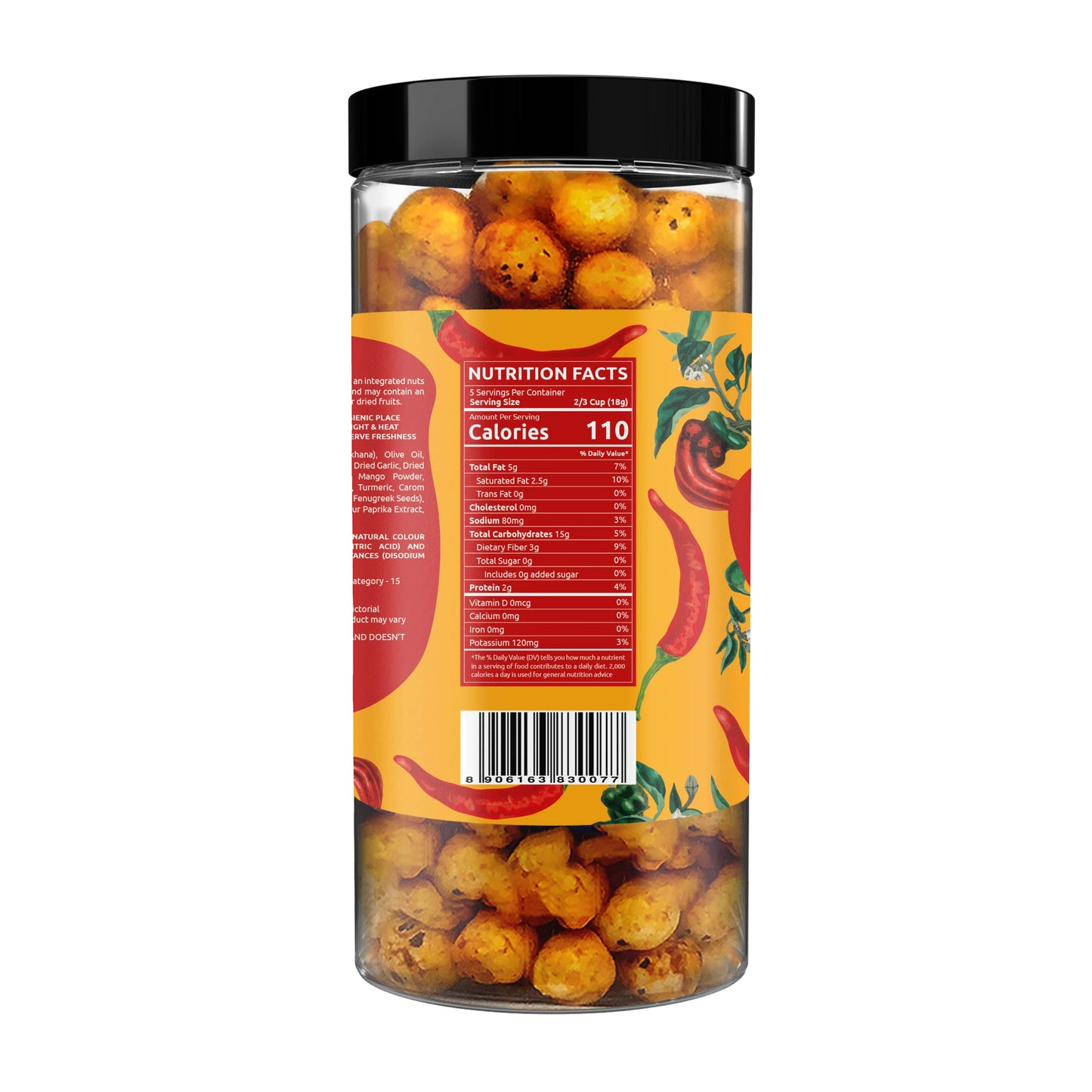 Farmley Makhana Healthy Puffs, Gluten Free Roasted Crisps, High Protein, Peri-Peri Flavor, 3.2 Oz (Pack of 1)