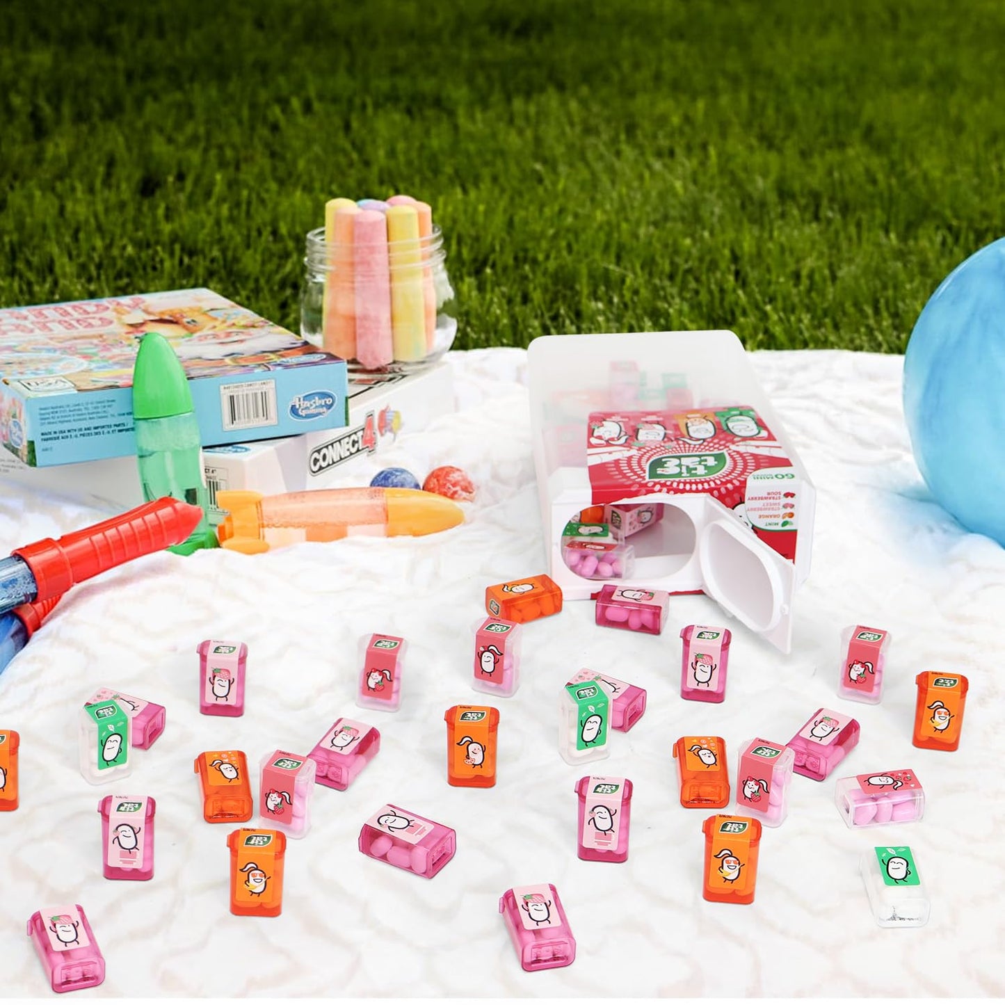 GEEOOLLAH Mini Candy Travel Packs - Assorted Refreshing Candies - 60 Individual Boxes - Party Favors - 20 cm