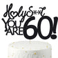 60 Birthday Cake Toppers-Black Glitter, Sixty Cake Topper, 60 Cake Topper, 60Th Birthday Decorations,60Th Birthday Cake Topper,