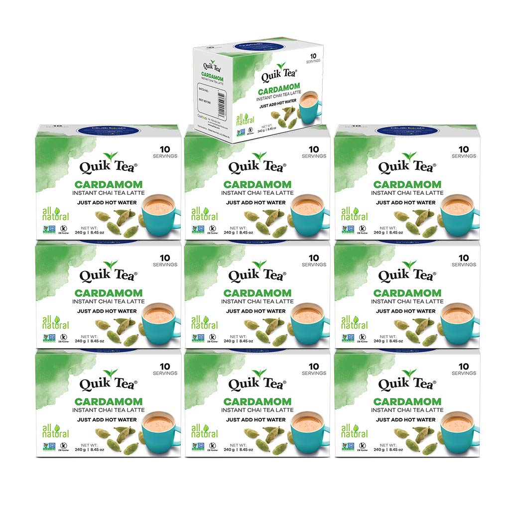 Quiktea Chai Latte, Cardamom, 10 Count (Pack Of 10)