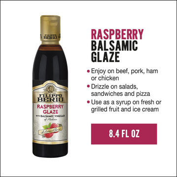 Filippo Berio Raspberry Glaze With Balsamic Vinegar Of Modena, 8.4 Ounce Plastic Bottle