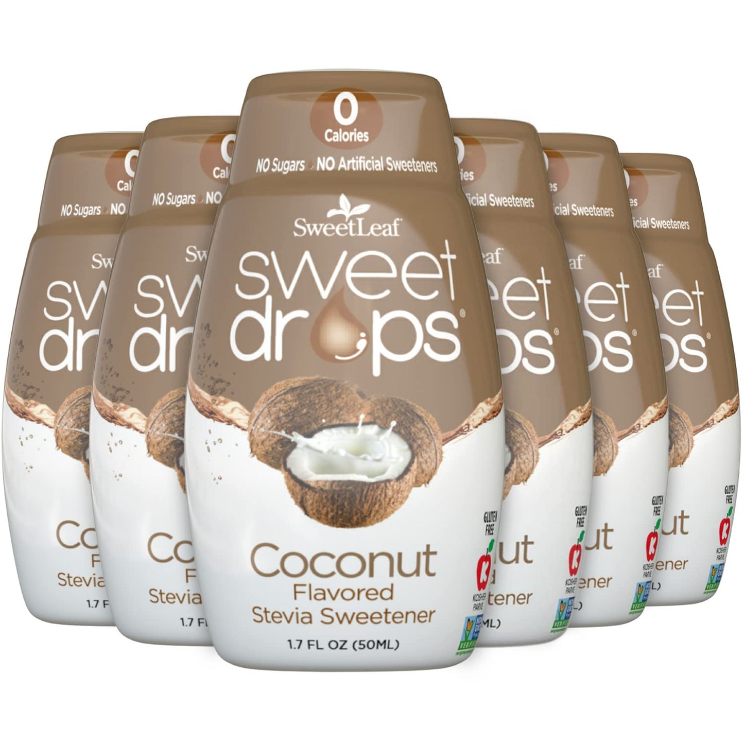 SweetLeaf Coconut Stevia Liquid Sweetener - Sugar Free, Zero Calorie, 1.7 Fl Oz (Pack of 6)